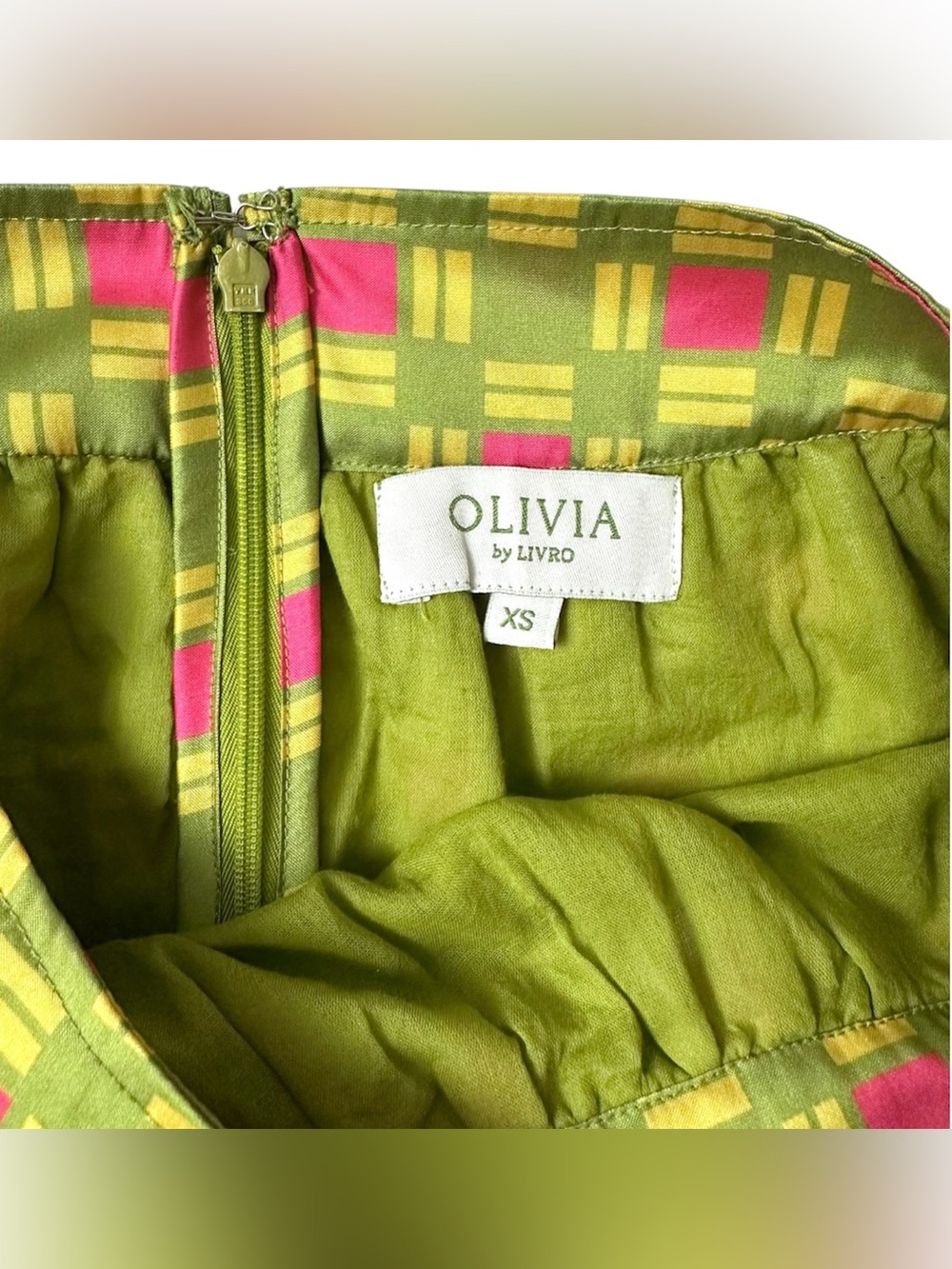 Olivia by LIVRO Tiered Skirt Geometric XS Whimsical Chic Boho